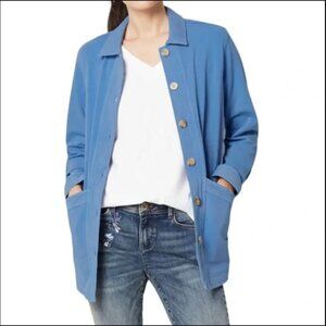 NWT J. Jill Knit Modern Barn Jacket in Light Clear Blue Size 2X